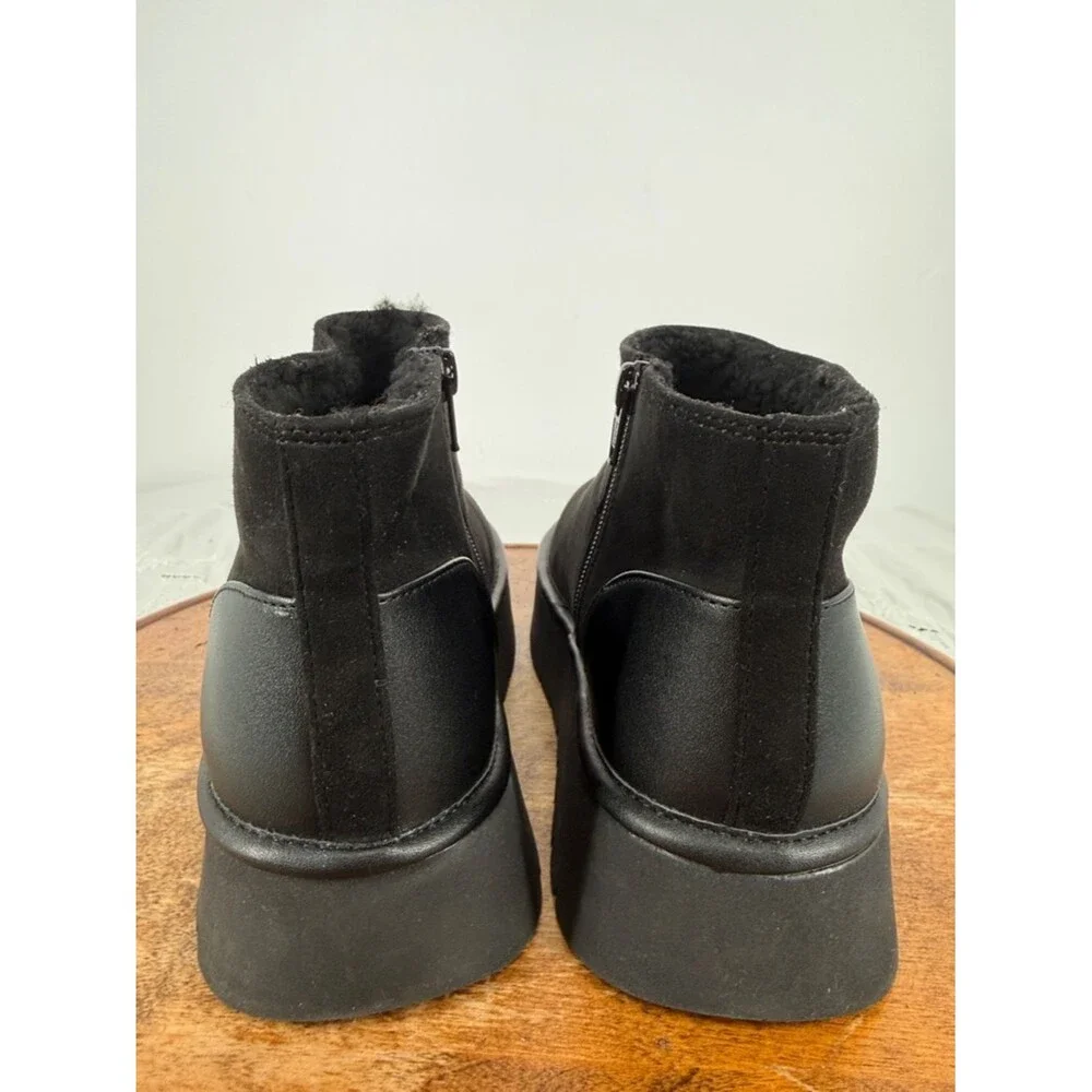 Wild Fable Boots Wm 8 Black Faux Suede Platform Shearling Short Bootie Chunky